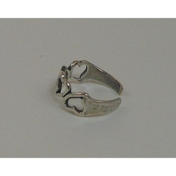 Vintage Sterling Silver Hearts Toe Ring - NOS Boho Jewelry from Thailand, 925 - Picture 5 of 6